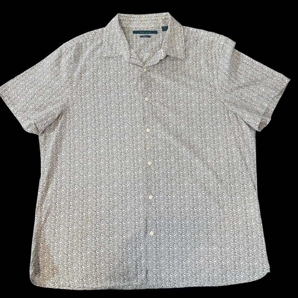 Perry Ellis Men's Short Sleeve Button-Up Shirt Stretch Fit, Size XL